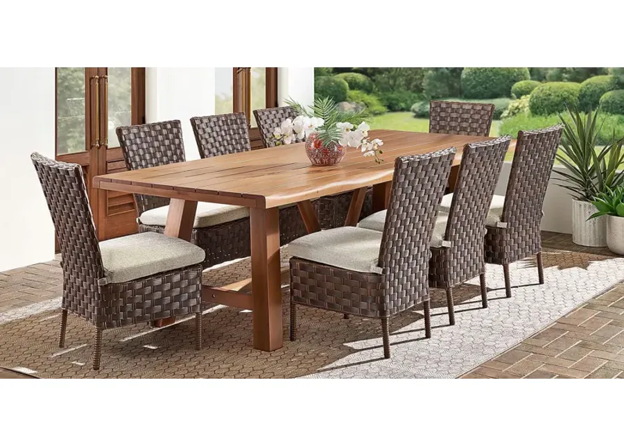 Mantra Brown 9 Pc 102 in. Wood Outdoor Dining Set with Ash Cushions-102 1 46468-mantra-brown-9-pc-102-in-wood-outdoor-dining-set-with-ash-cushions-102-1.webp