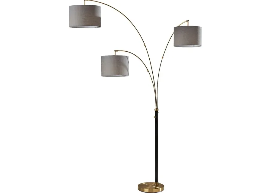 Delgany Street Brass Floor Lamp-Brass