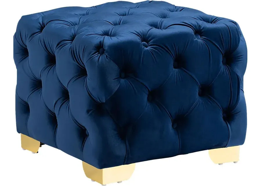 Avocet Blue Ottoman-Blue