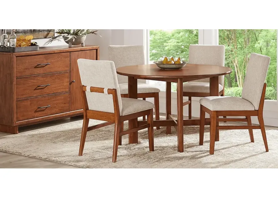 Surrey Ellis Brown 5 Pc Round Dining Room with Upholstered Chairs-47.75