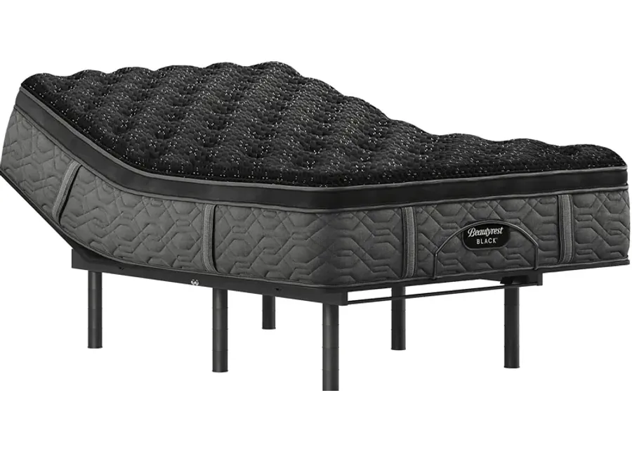 Beautyrest Black Series Three Plush Pillowtop Split King Mattress Set with Head Up Only Base-80