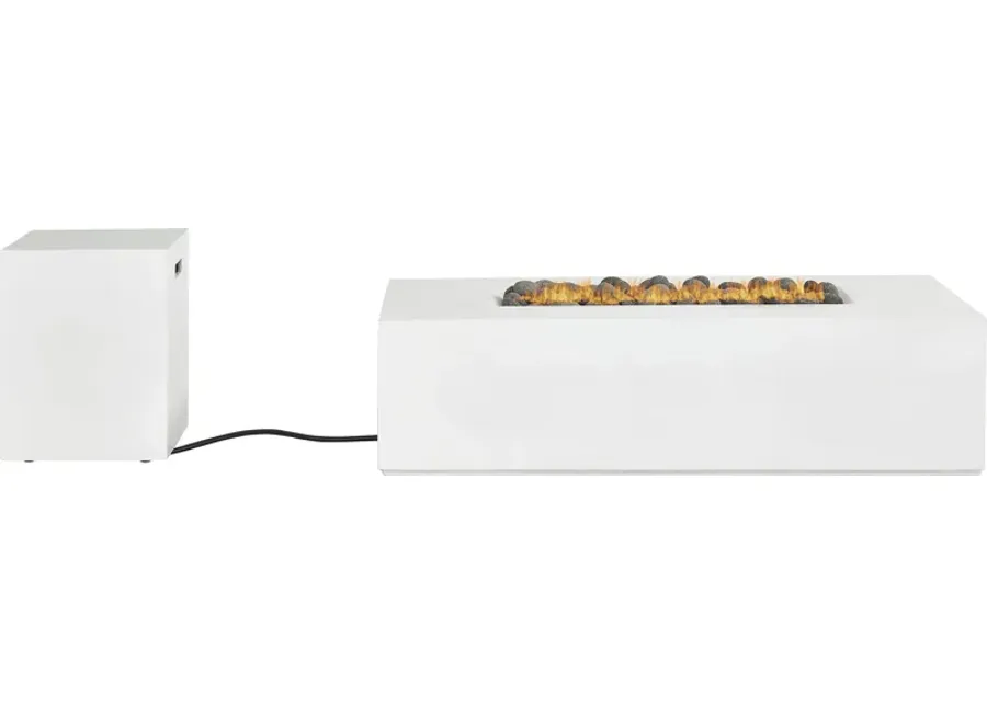 Phoenix White Rectangle Fire Pit-56