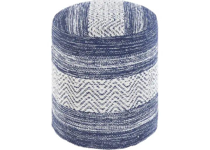 Ackrow Denim Ottoman-Denim