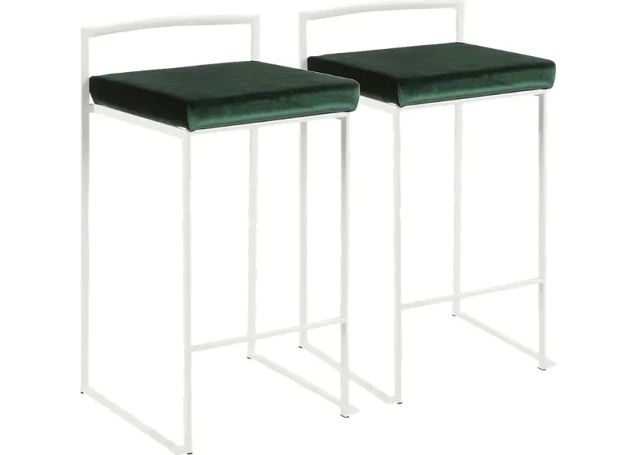 Sora Green Counter Height Stool (Set of 2)-Green