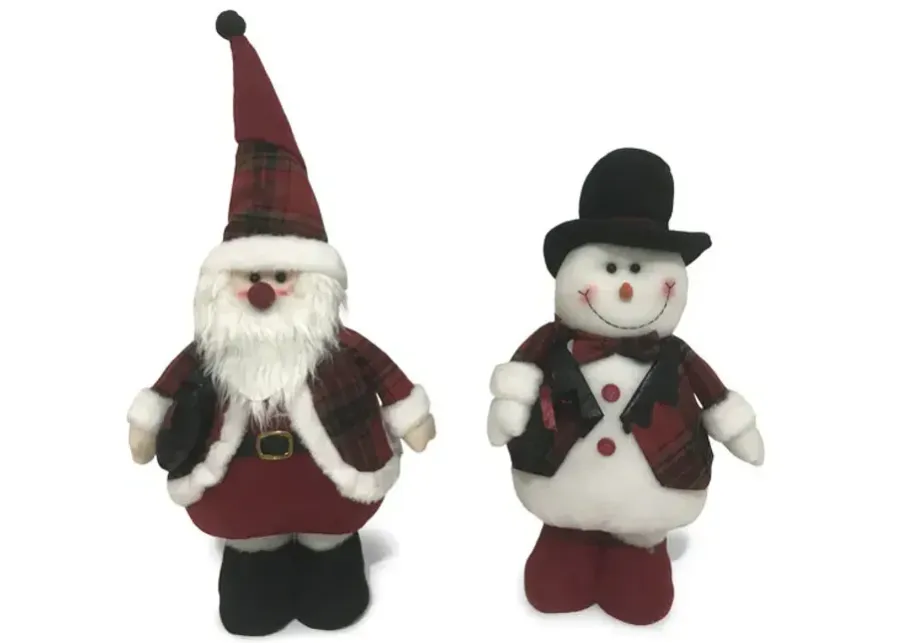 Assorted Plaid Santa Snowman