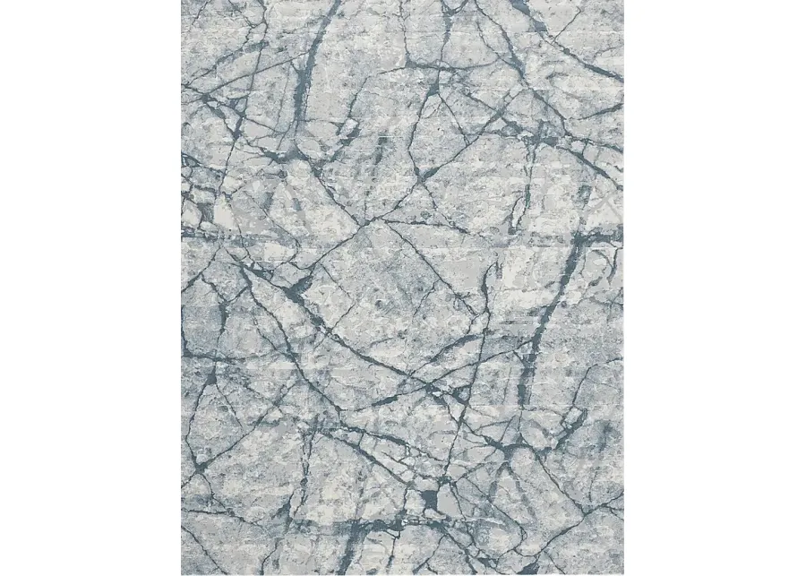 Tamcana Blue 3' x 5' Rug-Gray, Blue, Ivory