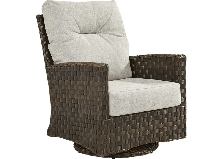 Mantra Brown Outdoor Swivel Chair with Ash Cushions-30.75