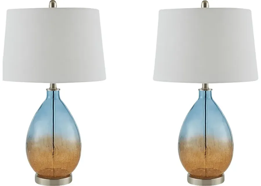 Justice Alley Blue Lamp, Set of 2-Blue