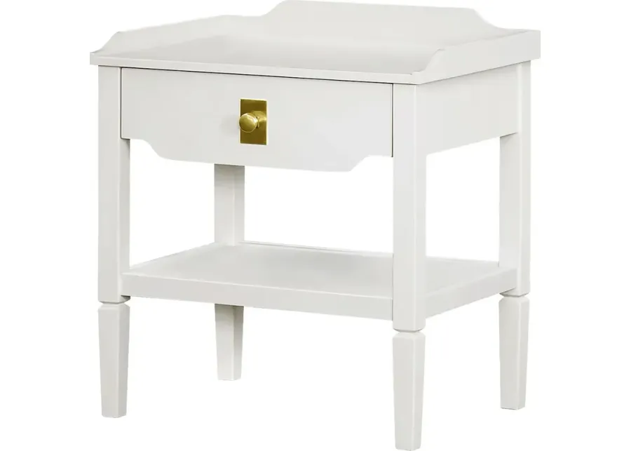 Alnis White End Table-White