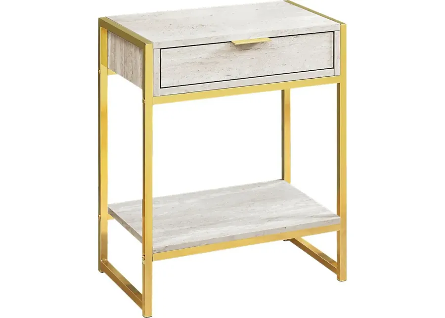 Berrien Gold Accent Table-Gold