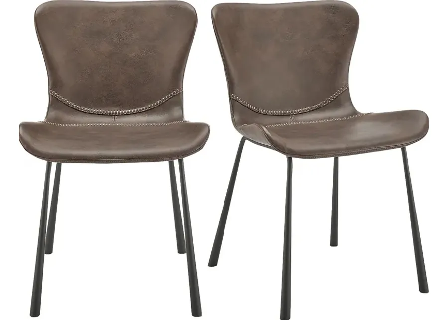 Daigle Brown Dining Chair, Set of 2-Brown