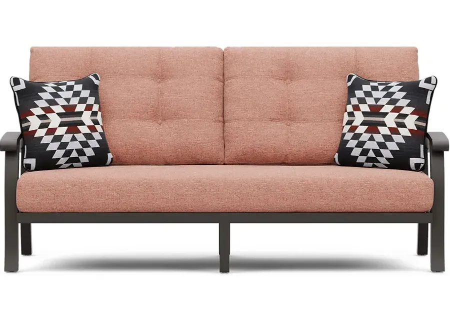Lake Breeze Aged Bronze Outdoor Sofa with Terracotta Cushions-82.68