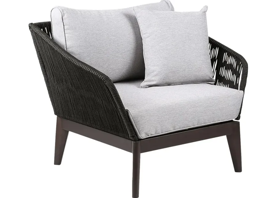 Evaria Dark Gray Outdoor Club Chair-Gray