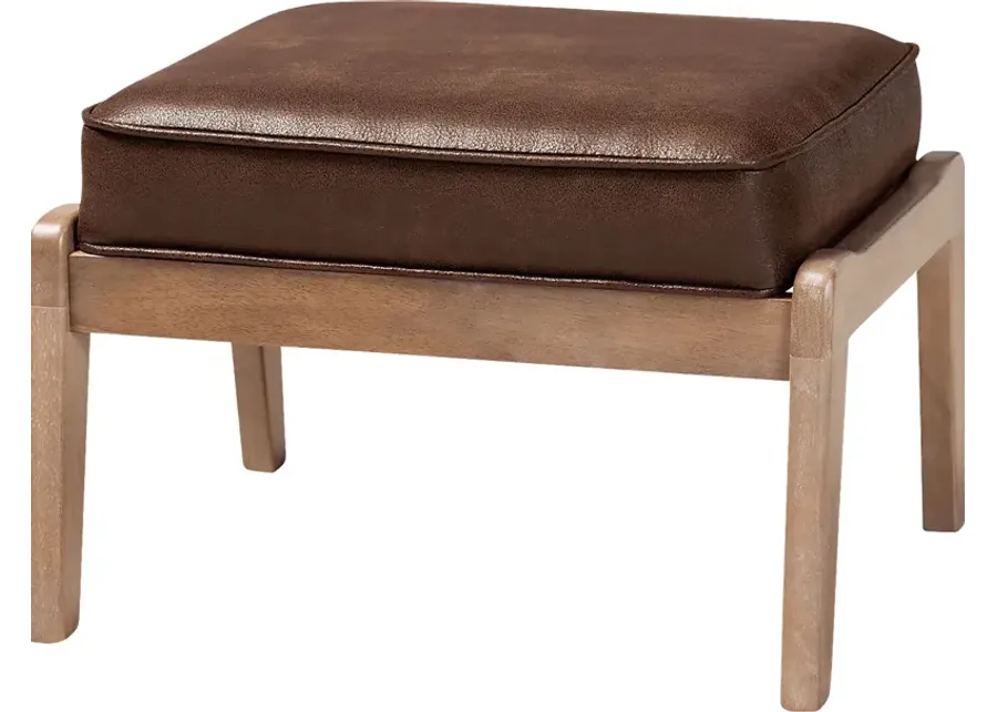 Tuthill Brown Ottoman-Brown