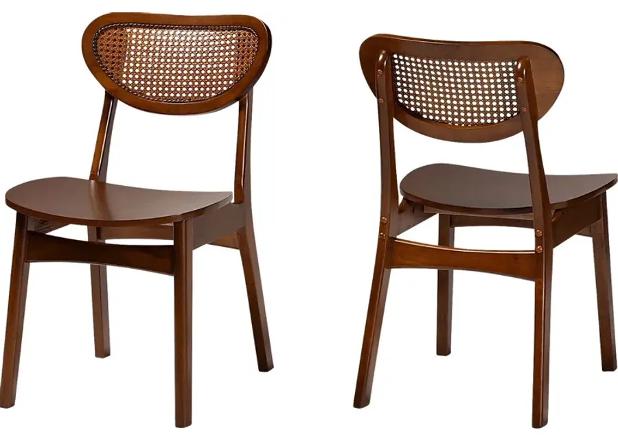 Traminer Walnut Brown Dining Chair, Set of 2-Walnut Brown