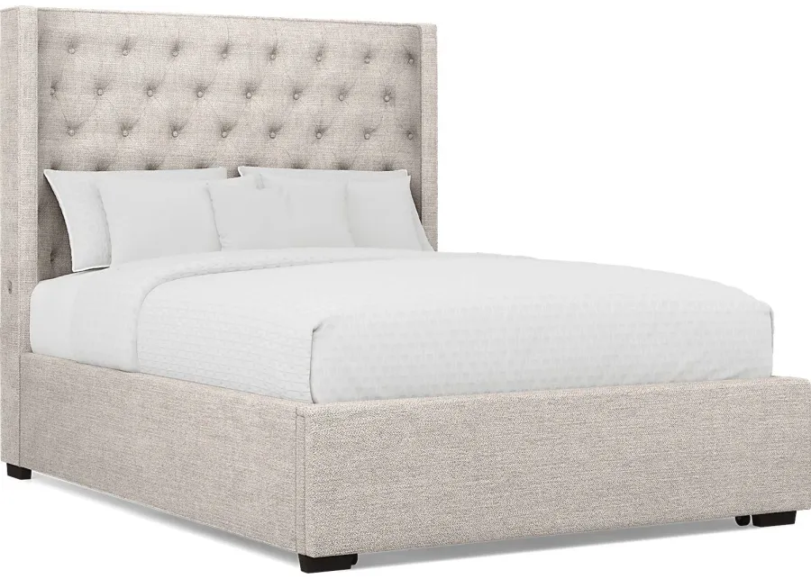 Harlow Hill Taupe 3 Pc Queen Upholstered Storage Bed-66.25