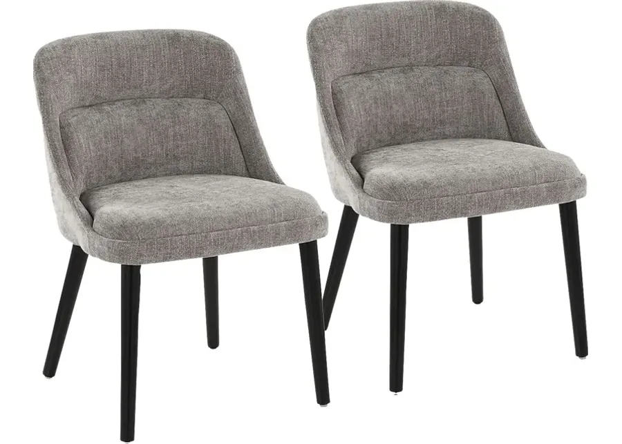 Zifra Gray Side Chair, Set of 2-Gray