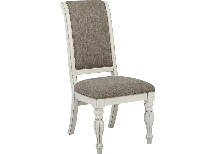 French Market White Upholstered Back Side Chair-20