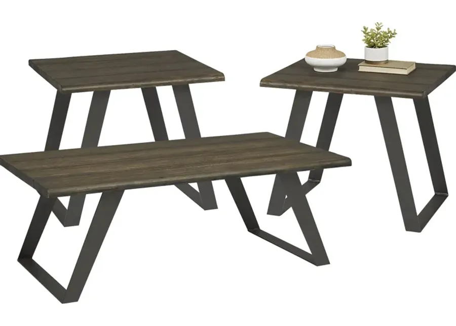 Aden Dark Brown 3 Pc Table Set-50