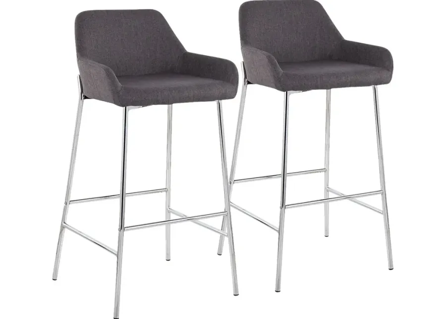 Rimcrest III Charcoal Barstool Set of 2-Charcoal