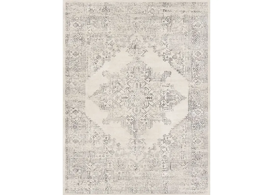 Shinnwood V White 6'7 x 9' Rug-Gray, White
