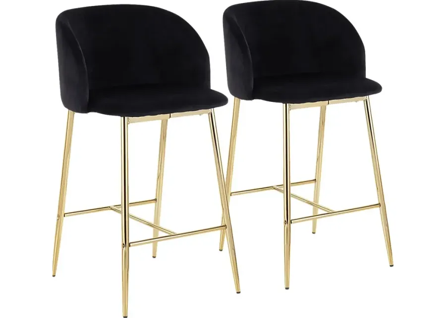 Lobolly I Black Counter Height Stool, Set of 2-Black