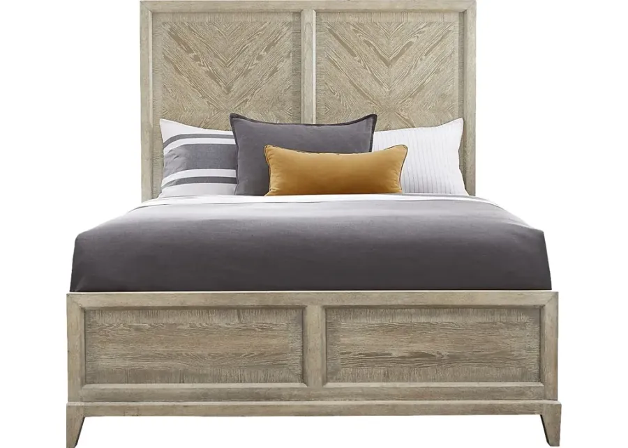 Kailey Park Light Oak 3 Pc King Panel Bed-79