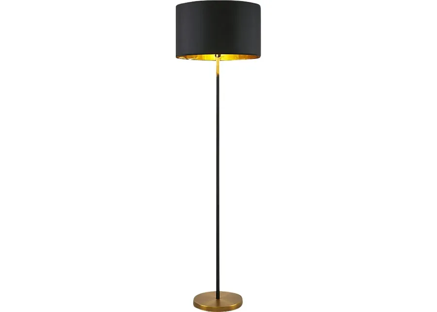 Cooper View Black Floor Lamp-Black