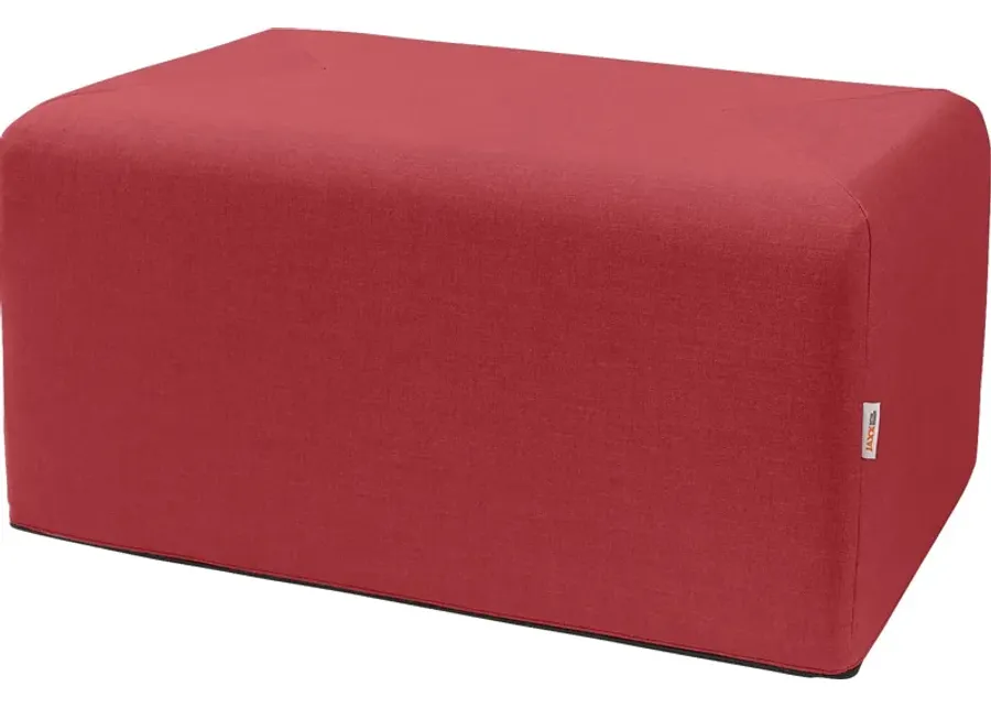 Edunci Red Large Rectangular Ottoman-Red