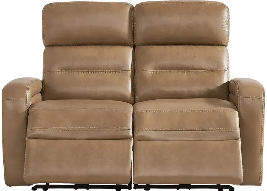 Sierra Madre Saddle Leather Dual Power Reclining Loveseat-57