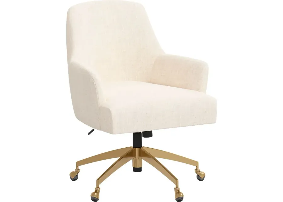 Dewstreet Beige Desk Chair-Beige