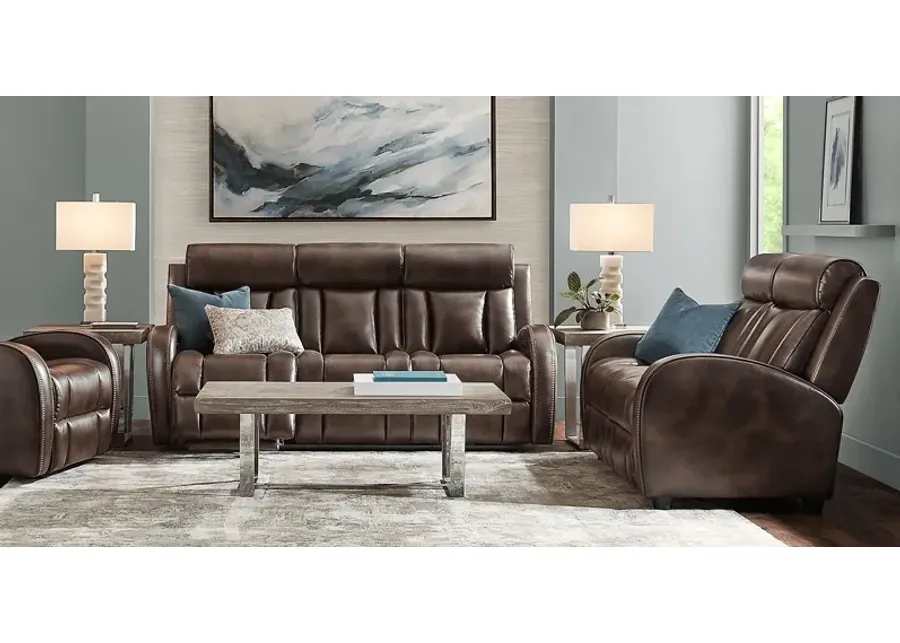 Copperfield Brown 3 Pc Living Room with Dual Power Reclining Sofa-84