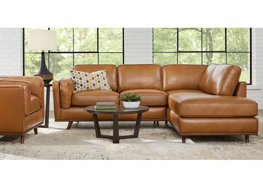 Duluth Caramel Leather 2 Pc Sectional-95