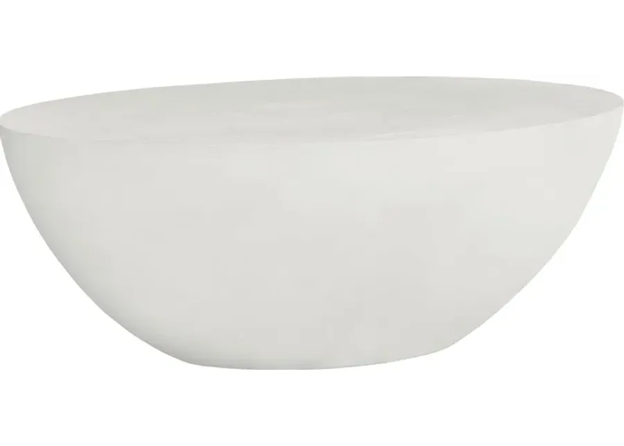 Petra White Oval Outdoor Cocktail Table-47.24