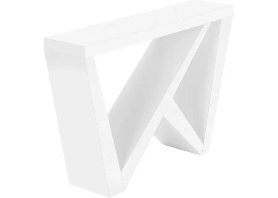 Ambermist White Console Table-White