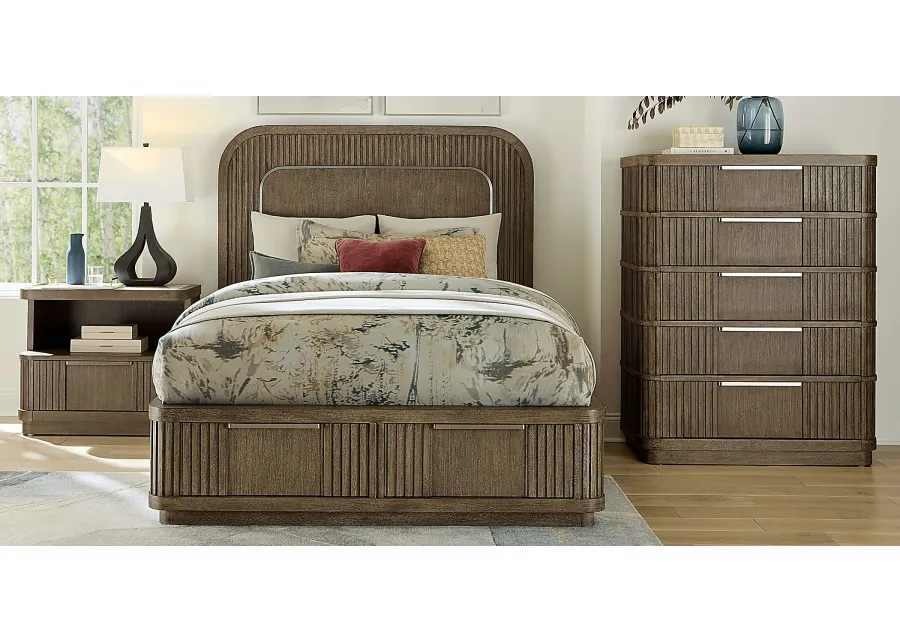 Sausalito Brown 5 Pc Queen Storage Bedroom