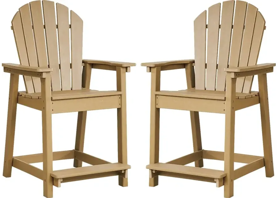 Addy Brown Outdoor Balcony Adirondack Stool, Set of 2-28