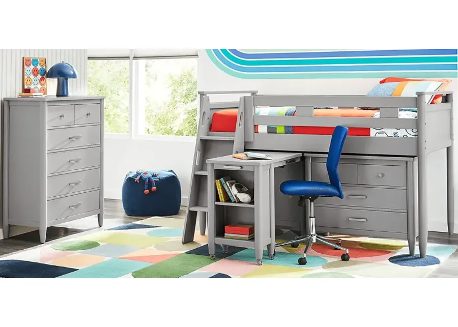 Kids Modern Colors Light Gray Twin Loft with Loft Chest and Desk-80.75 1 48292-kids-modern-colors-light-gray-twin-loft-with-loft-chest-and-desk-80-75-1.webp