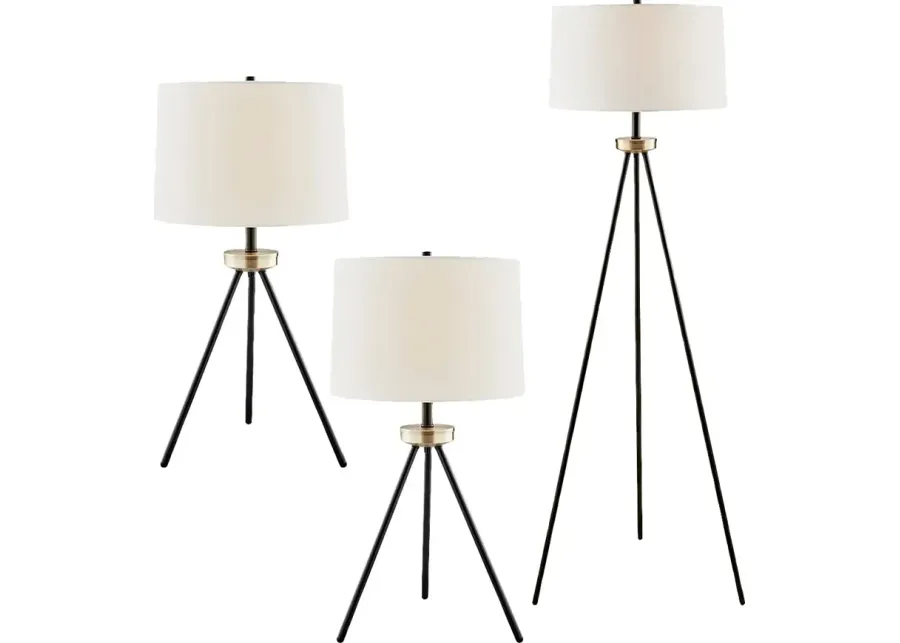 Emmons Way Bronze Table Lamps, Set of 3-Bronze