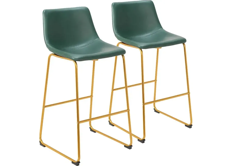 Linville Green Barstool, Set of 2-Green