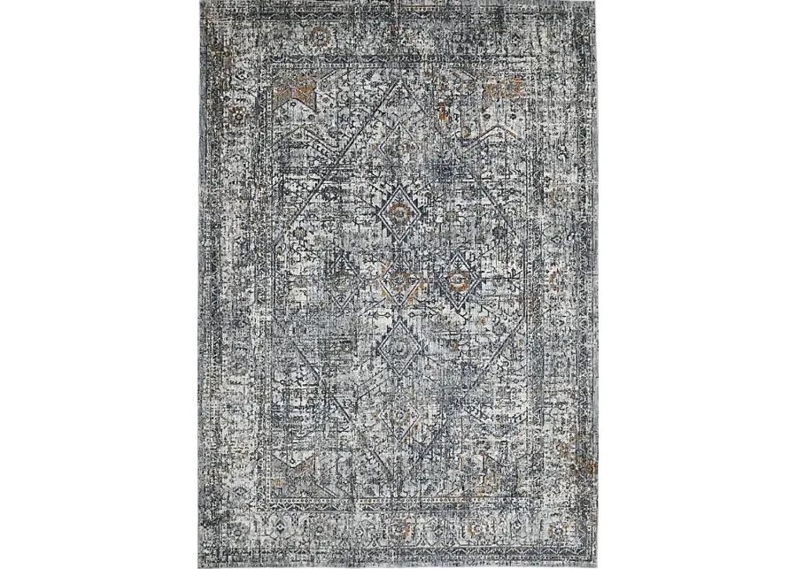 Utaler Gray/Ivory 7'10 x 9'10 Rug-Gray, Ivory