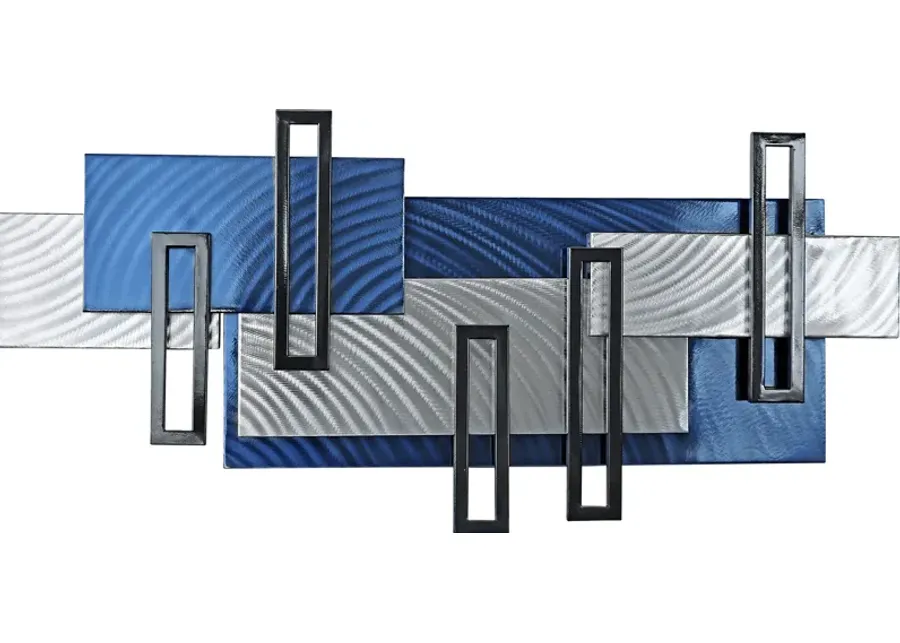 Zyler Blue Wall Decor-Blue