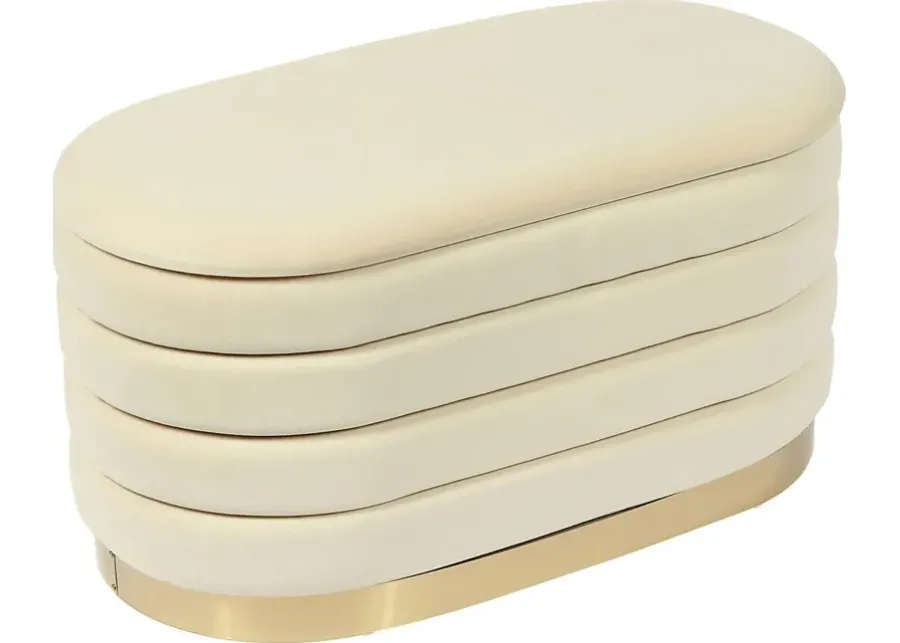 Moyra Cream Storage Bench-Cream