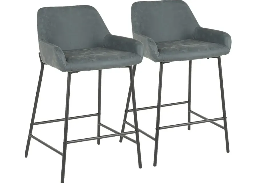 Clarain Green Counter Height Stool, Set of 2-Green