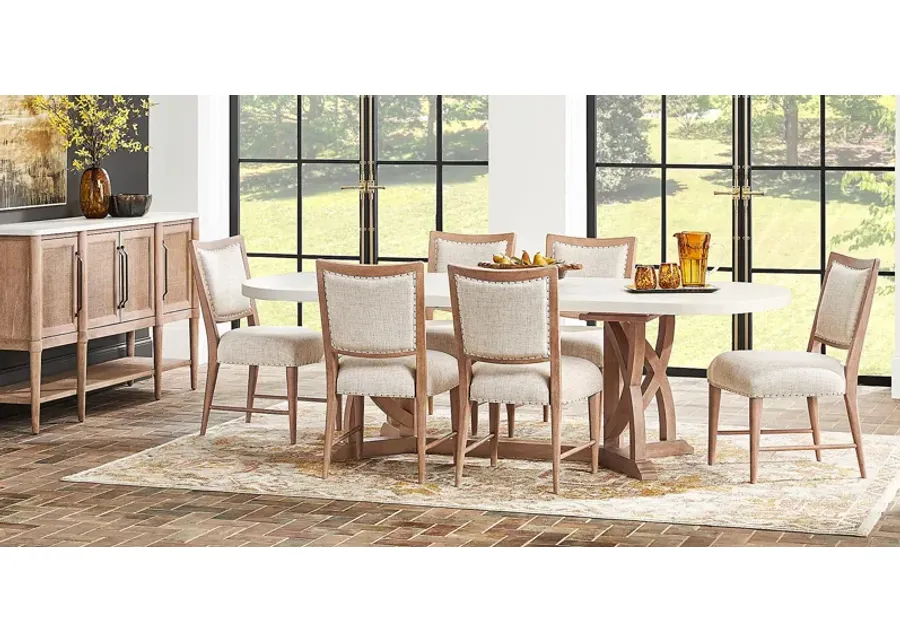 Oakwood Terrace Sand 5 Pc Dining Room with Upholstered Chairs-98