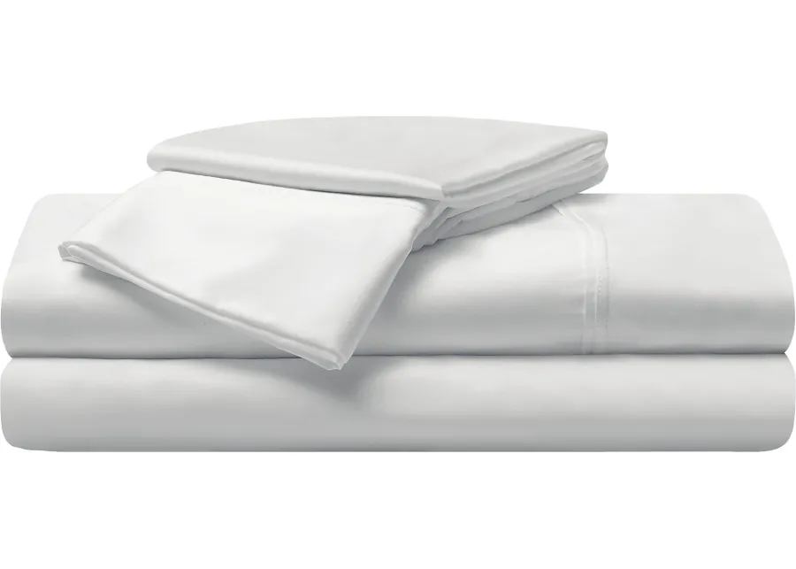 Bedgear Hyper-Cotton Bright White 5 Pc Split King Bed Sheet Set-White