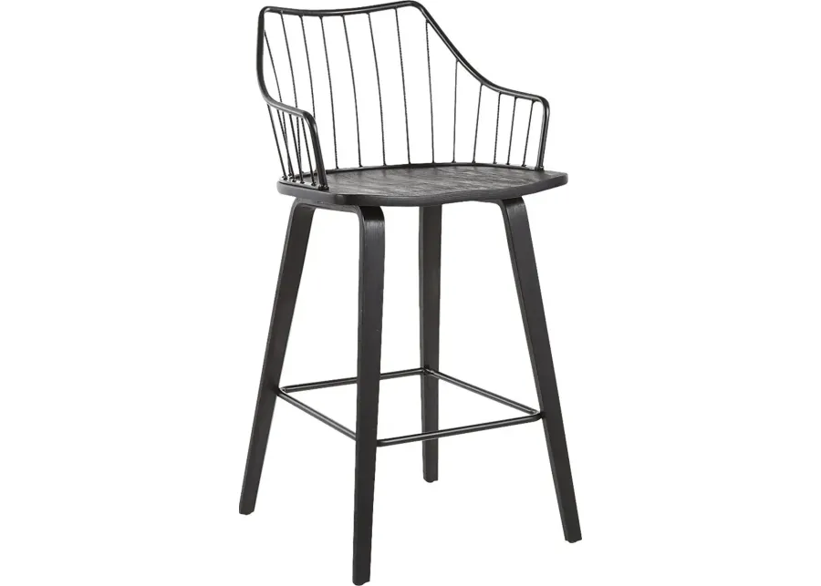 Tollefs Black Counter Height Stool-Black
