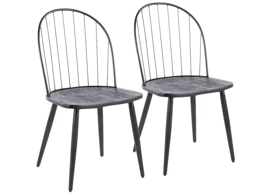 Hollyridge Black Side Chair, Set of 2-Black