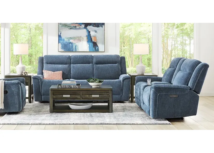 Meadow Park Cobalt 5 Pc Dual Power Reclining Living Room-86.5