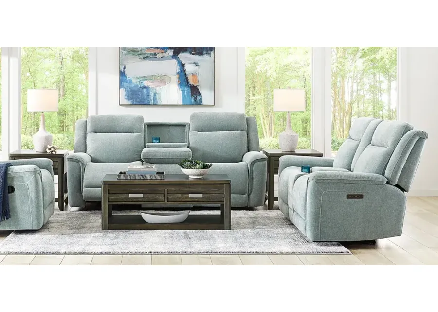 Meadow Park Seafoam 2 Pc Dual Power Reclining Living Room-86.5